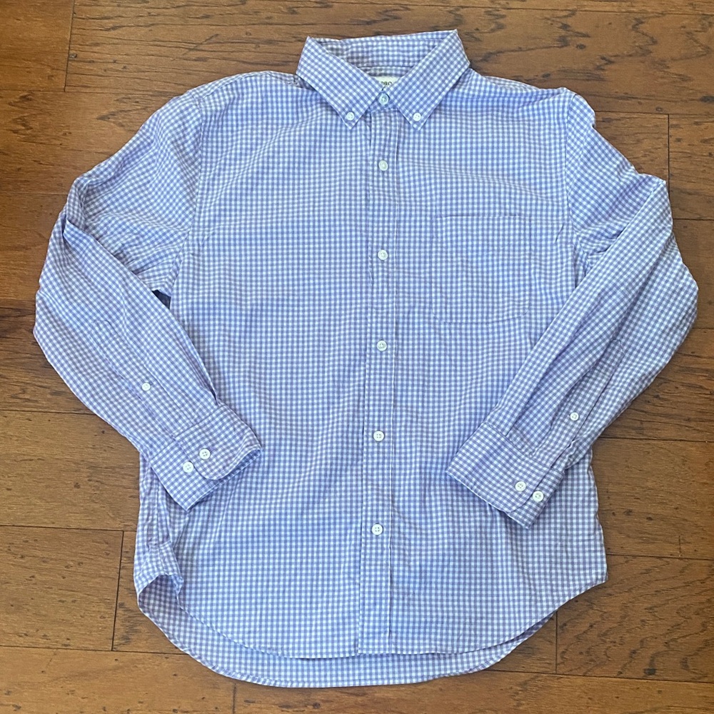 Bonobos men’s purple check shirt-medium short